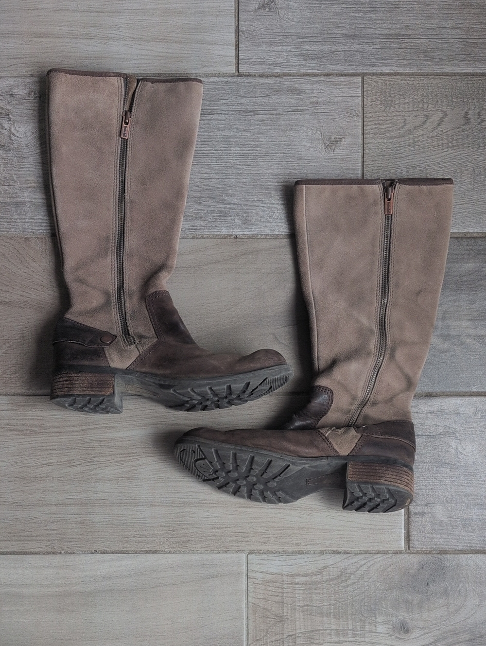 Timberland Two-Tone Brown Suede Boots - Size 7